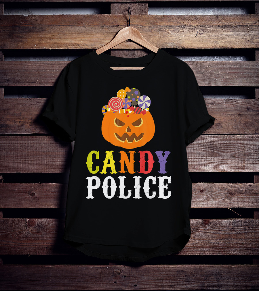 Candy Police Jack O Lantern Halloween Sweets T-Shirt