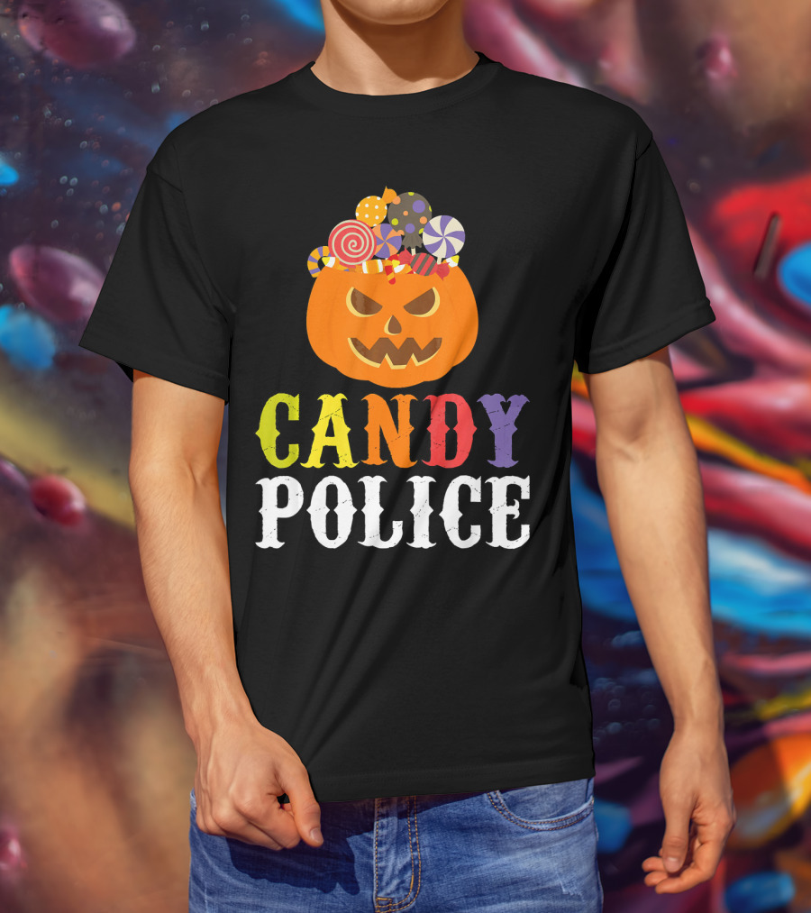 Candy Police Jack O Lantern Halloween Sweets T-Shirt