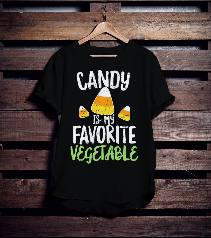 Candy Is My Favorite Vegetable Candy Corn Halloween Humor T-Shirt