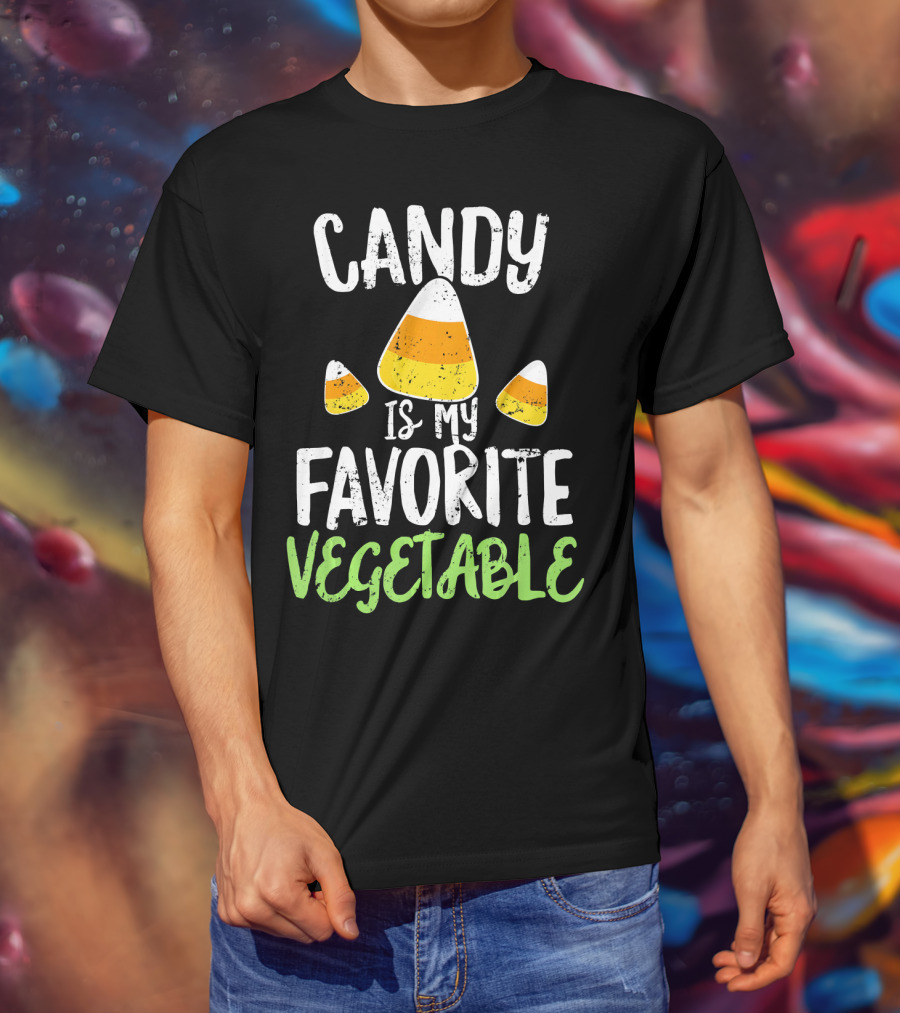 Candy Is My Favorite Vegetable Candy Corn Halloween Humor T-Shirt