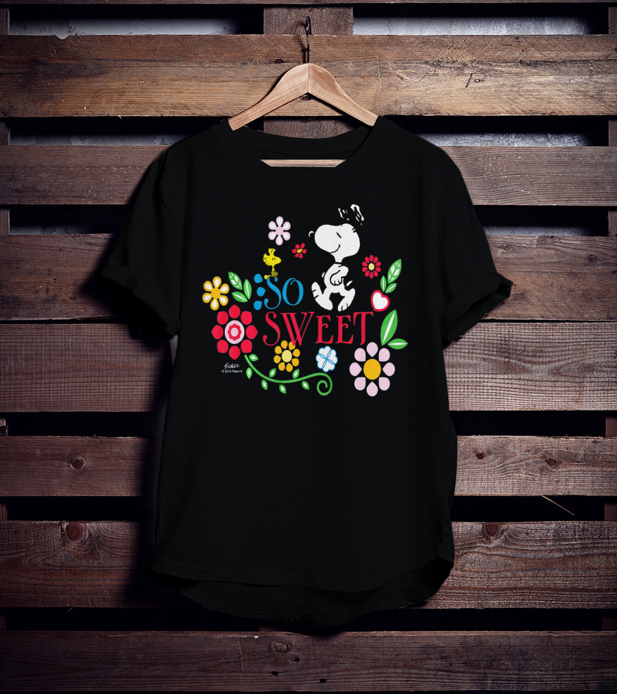 Snoopy Woodstock So Sweet Floral Bliss Peanuts T-Shirt