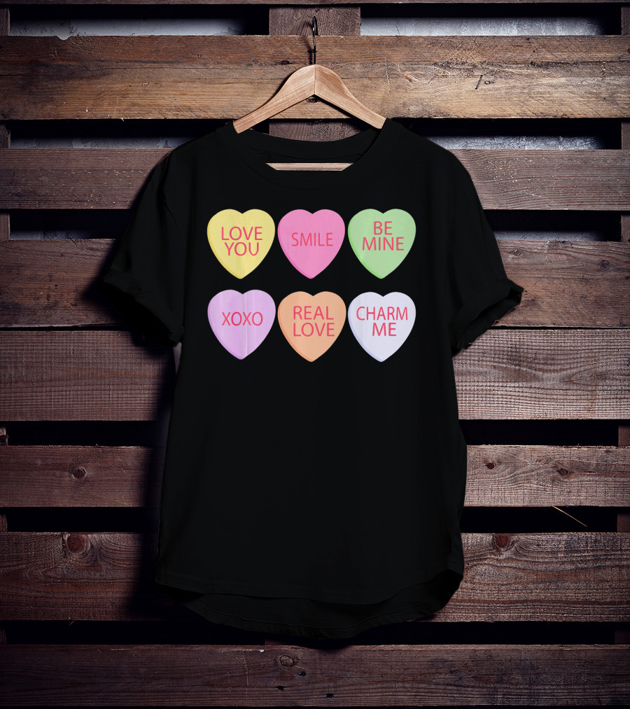 Valentines Sweetheart Cute Heart Love You Smile Be Mine XOXO Real Love Charm Me T-Shirt