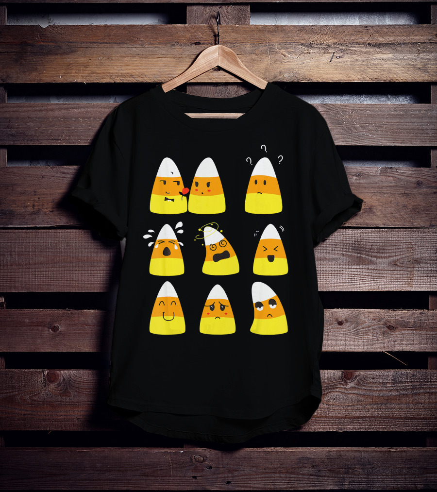 Candy Corn Emoticons Expressive Faces T-Shirt