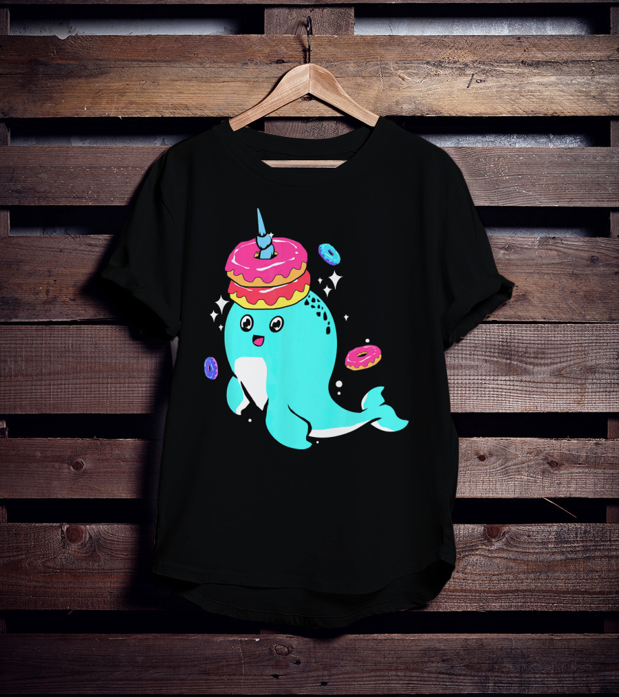 Narwhal Donut Candy Sprinkle Bakery Whale T-Shirt