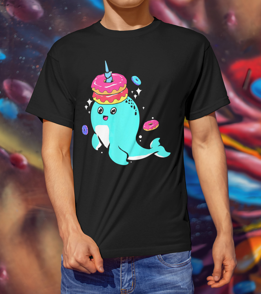 Narwhal Donut Candy Sprinkle Bakery Whale T-Shirt