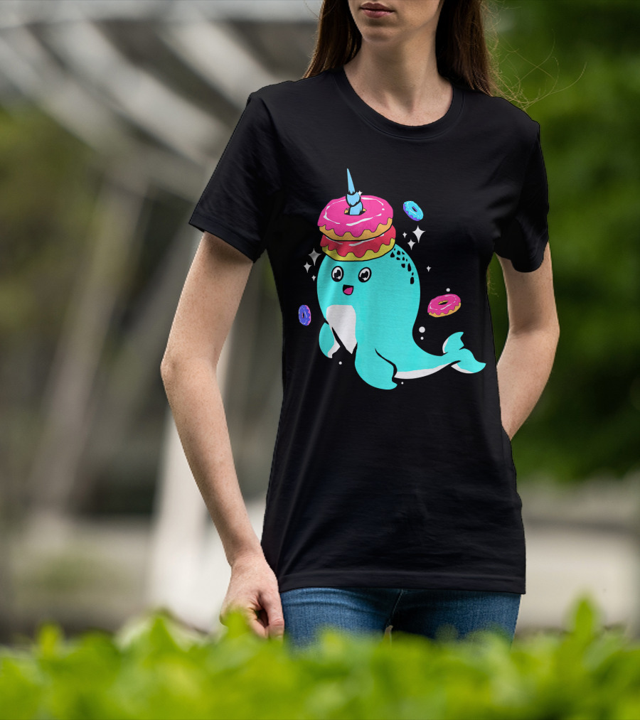 Narwhal Donut Candy Sprinkle Bakery Whale T-Shirt
