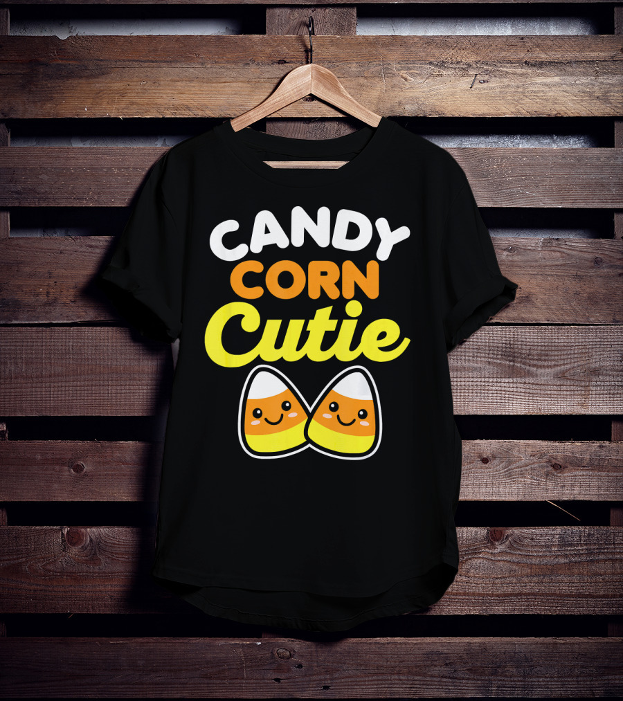 Candy Corn Cutie Halloween Smiling Kawaii Candy Corn Characters T-Shirt