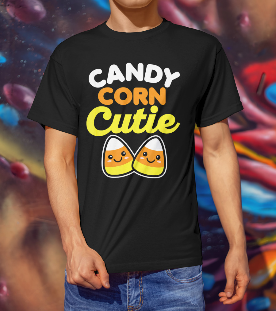 Candy Corn Cutie Halloween Smiling Kawaii Candy Corn Characters T-Shirt