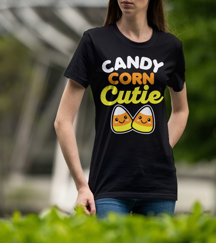 Candy Corn Cutie Halloween Smiling Kawaii Candy Corn Characters T-Shirt