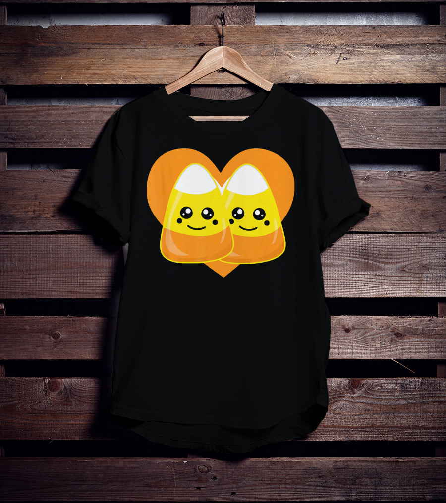 Love Candy Corn Cute Heart Kawaii Candy Corn Duo T-Shirt