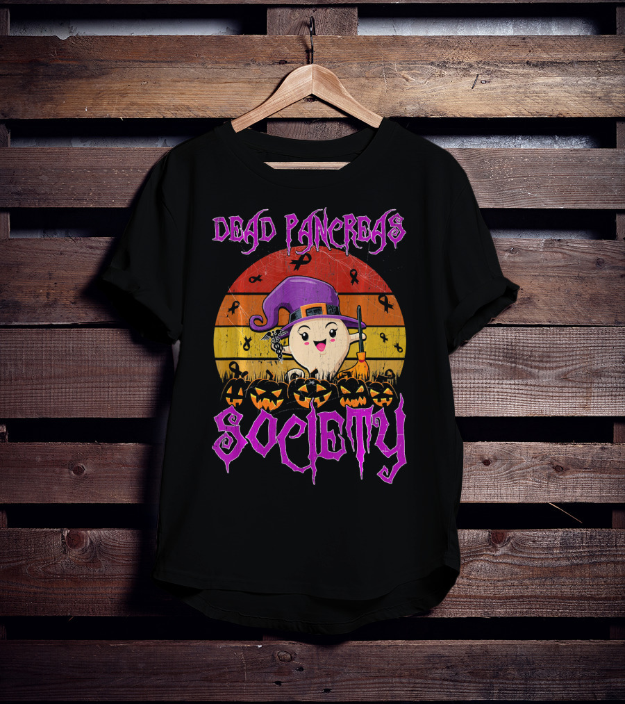 Dead Pancreas Society Halloween Pumpkin Witch Hat T-Shirt