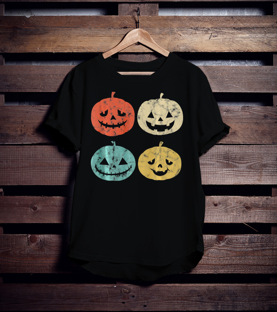 Vintage Pumpkin Funny Halloween Jack-O'-Lanterns T-Shirt