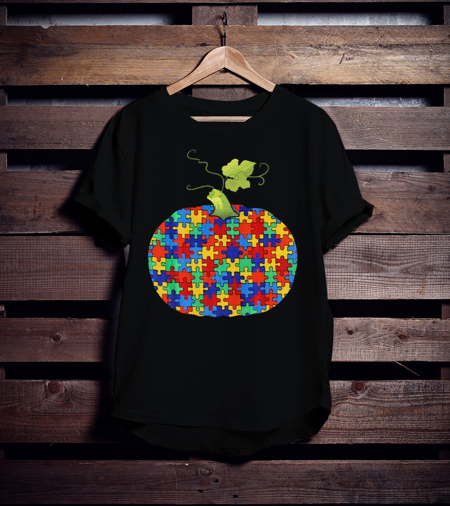 Pumpkin Puzzle Autism Awareness Halloween Lover T-Shirt