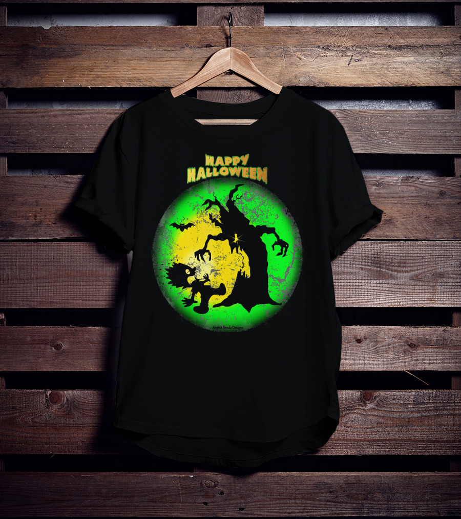 Happy Halloween Spooky Tree And Bat T-Shirt