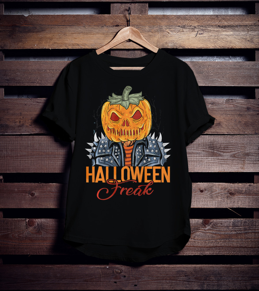 Halloween Freak Pumpkin Zombie Spiked Jacket T-Shirt