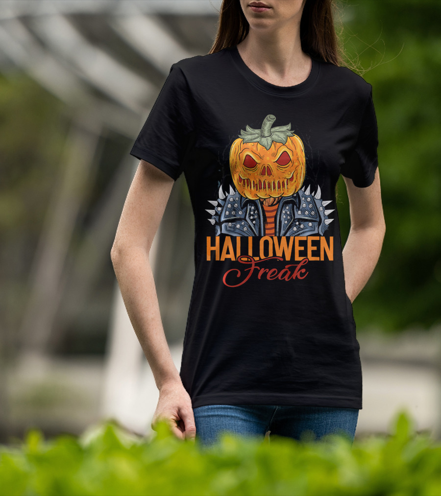 Halloween Freak Pumpkin Zombie Spiked Jacket T-Shirt