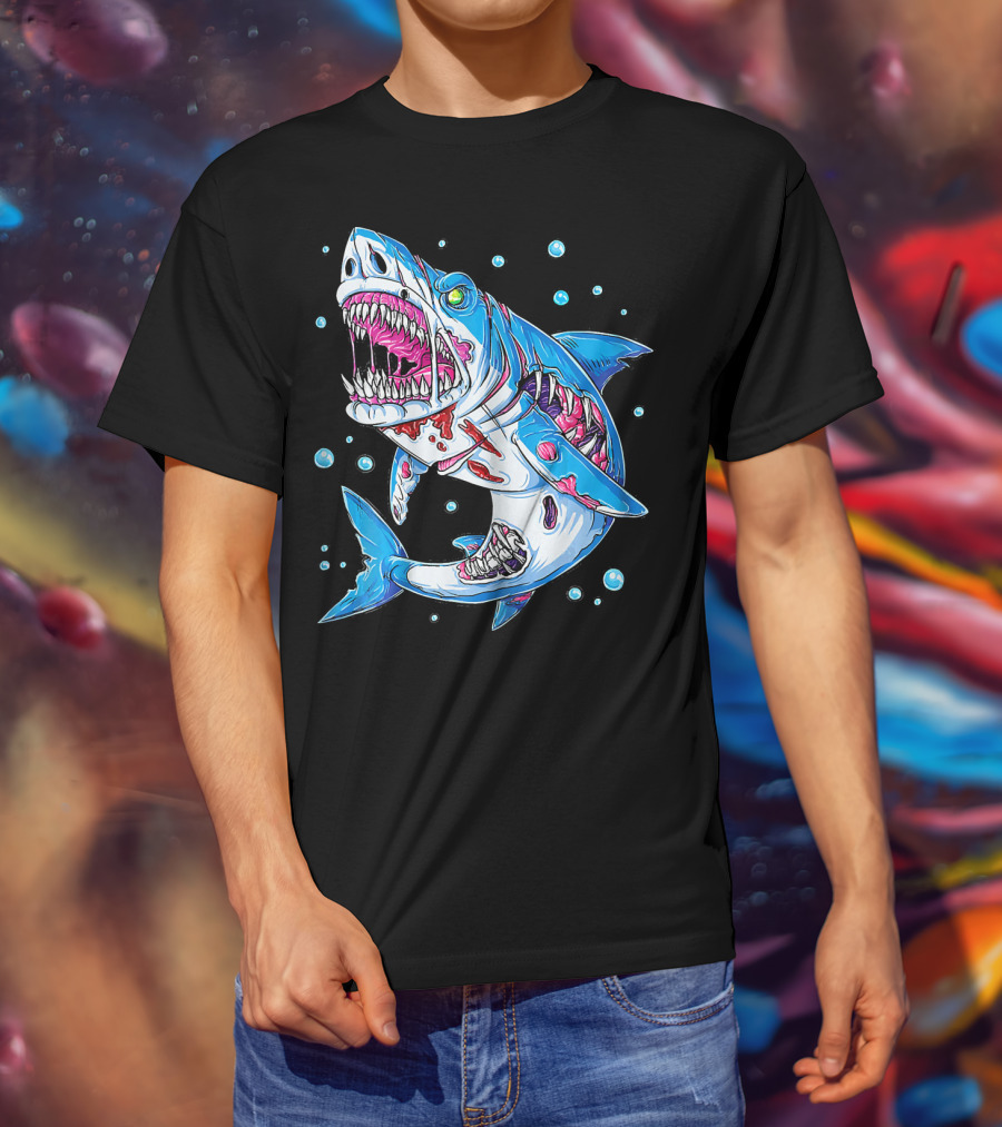 Jawsome Shark Zombie Halloween Zombies Attack T-Shirt