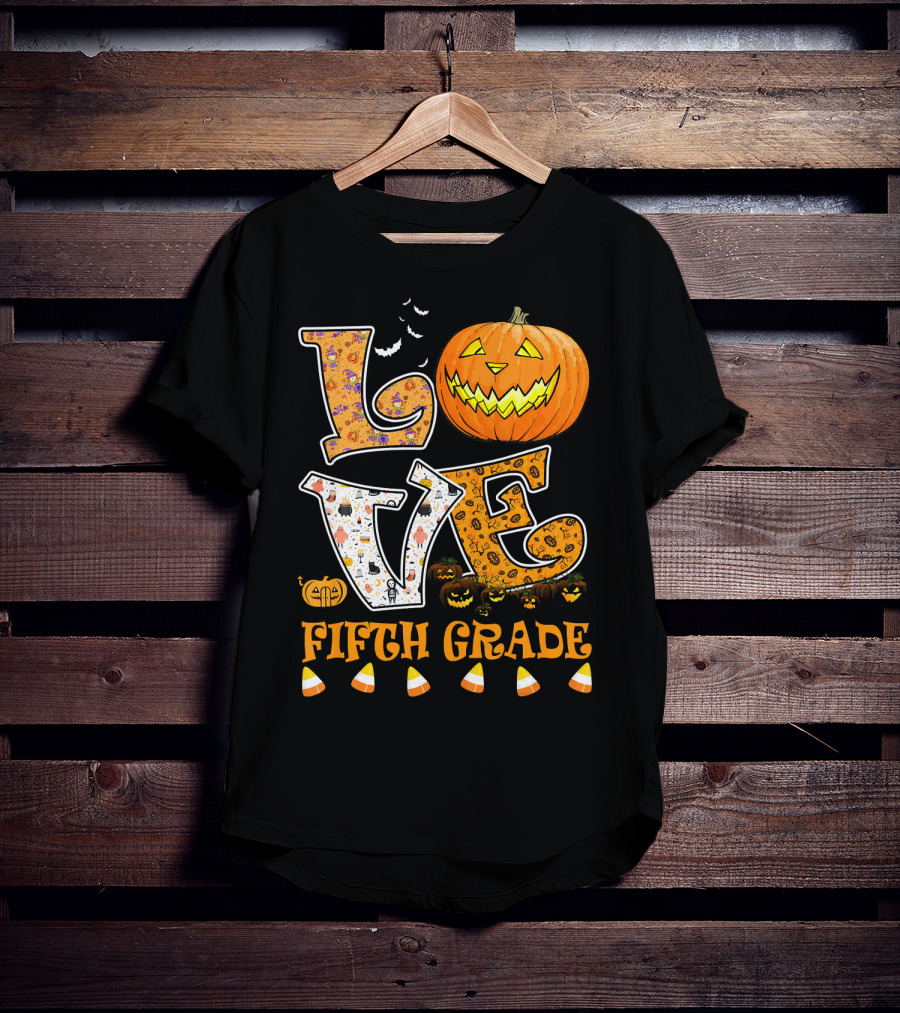 LOVE Halloween Fifth Grade T-Shirt