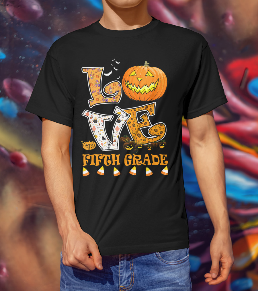 LOVE Halloween Fifth Grade T-Shirt