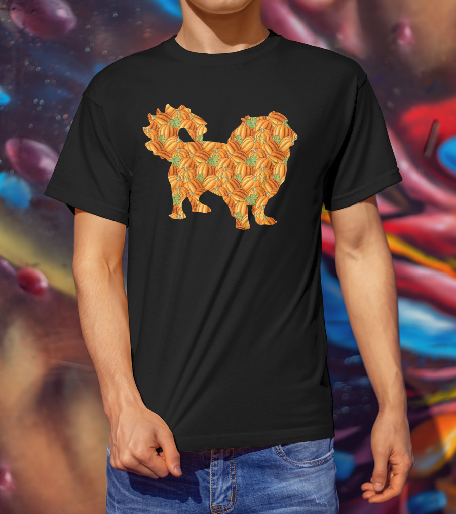 Pekingese With Pumpkin Pattern Easy Halloween Costume Pelchie T-Shirt