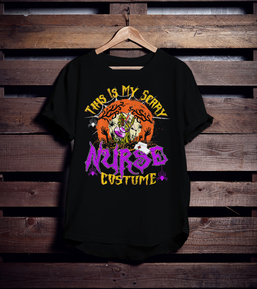 This Is My Scary Nurse Costume Moon Halloween T-Shirt