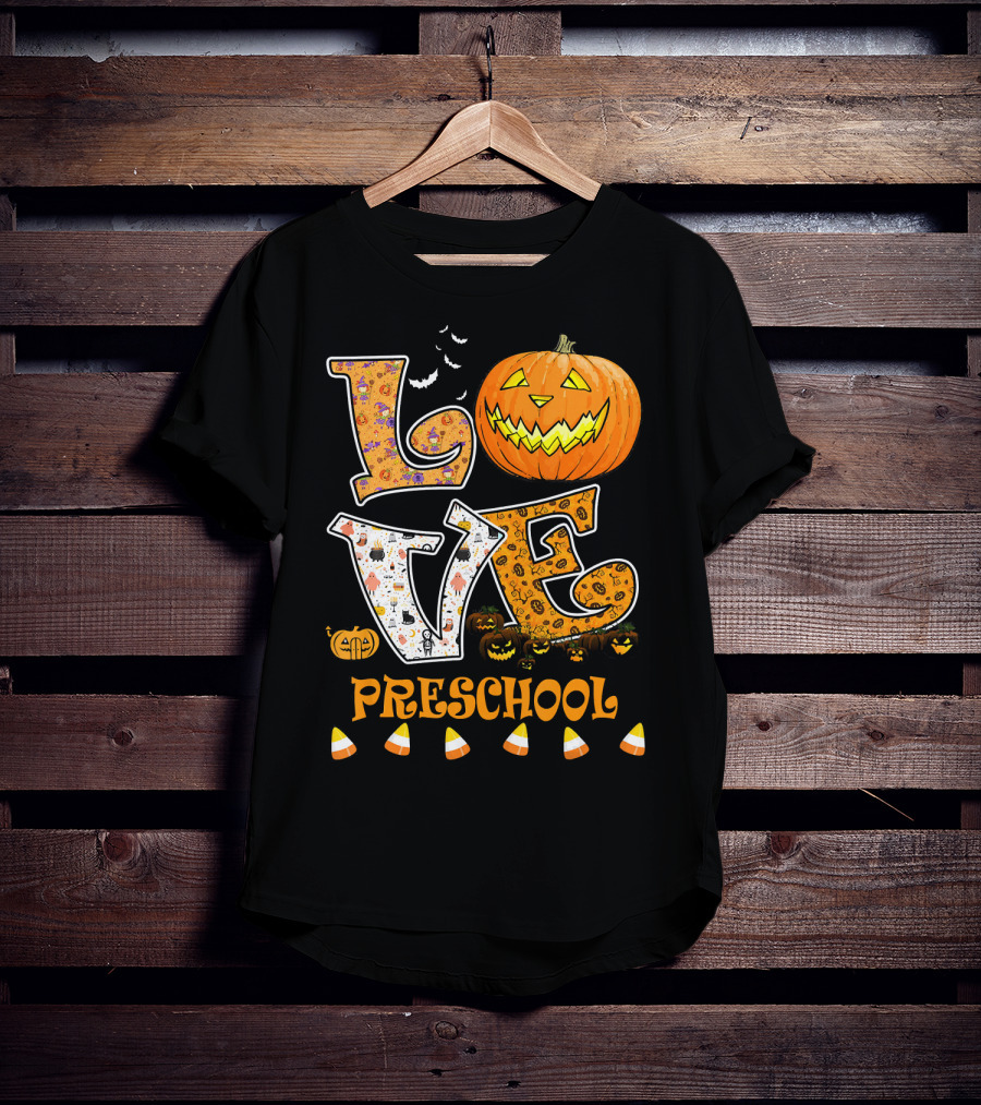 Halloween Pumpkin Love Preschool Candy Corn T-Shirt