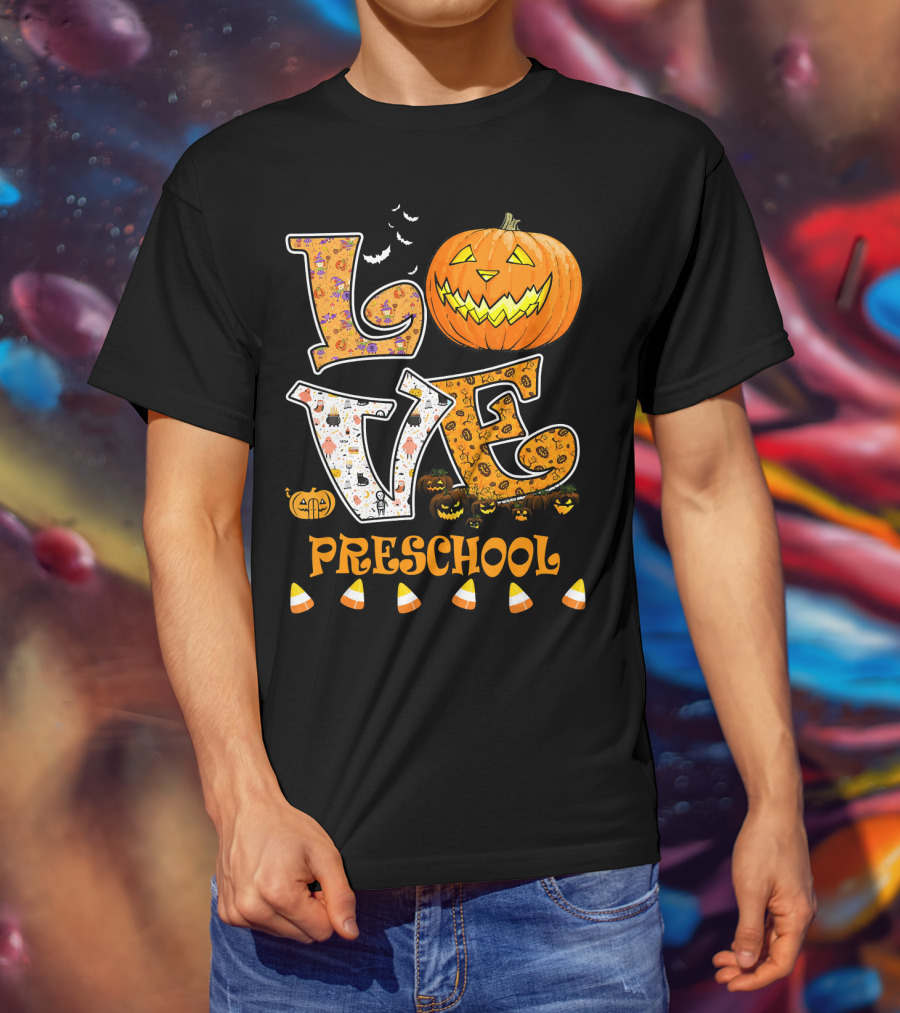 Halloween Pumpkin Love Preschool Candy Corn T-Shirt
