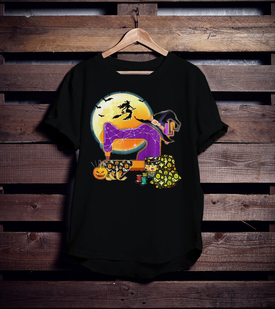 Halloween Sewing Machine Witch Spooky Love T-Shirt