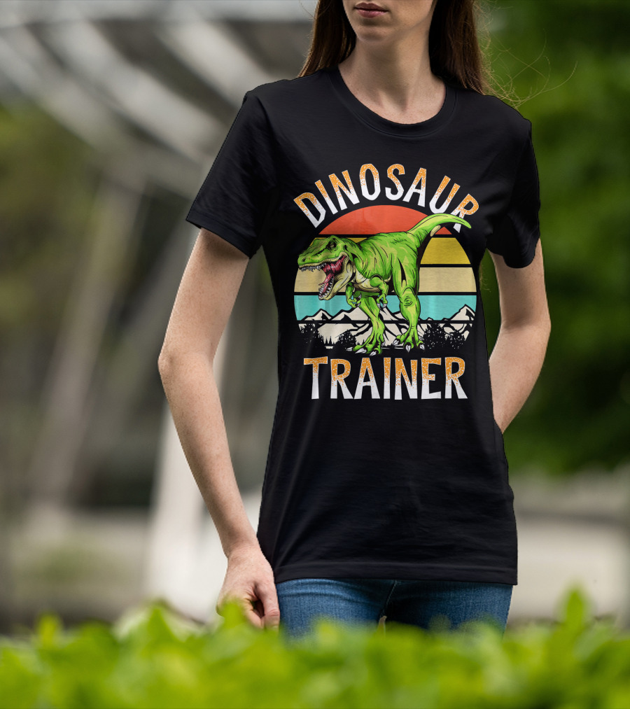 Dinosaur Trainer T-Rex Sunset Mountains T-Shirt