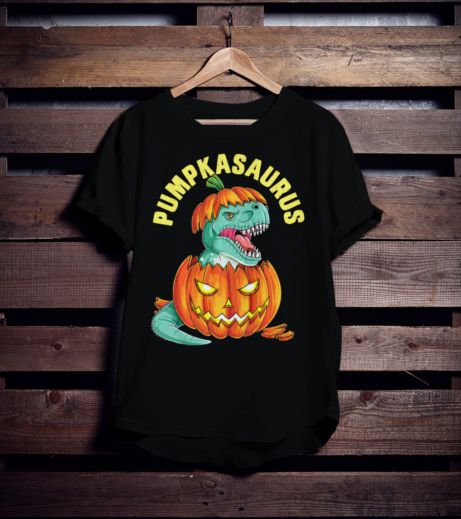 Halloween Kids Pumpkasaurus Dinosaur Pumpkin T-Shirt