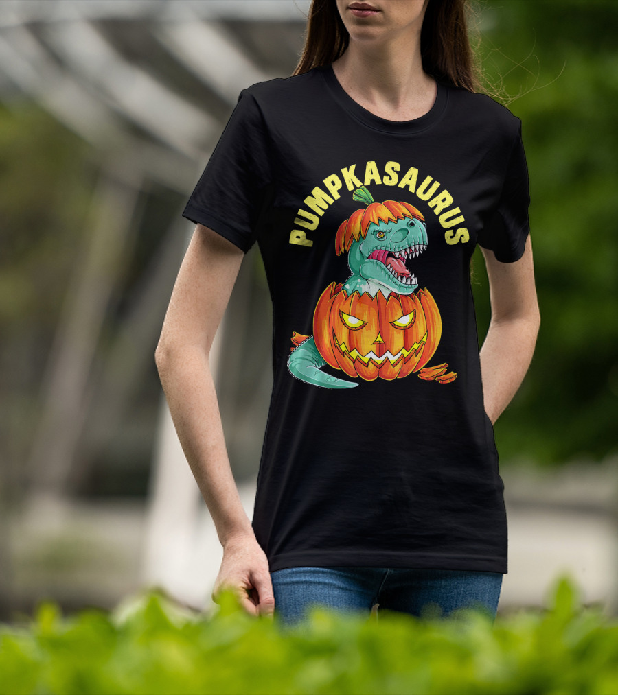 Halloween Kids Pumpkasaurus Dinosaur Pumpkin T-Shirt