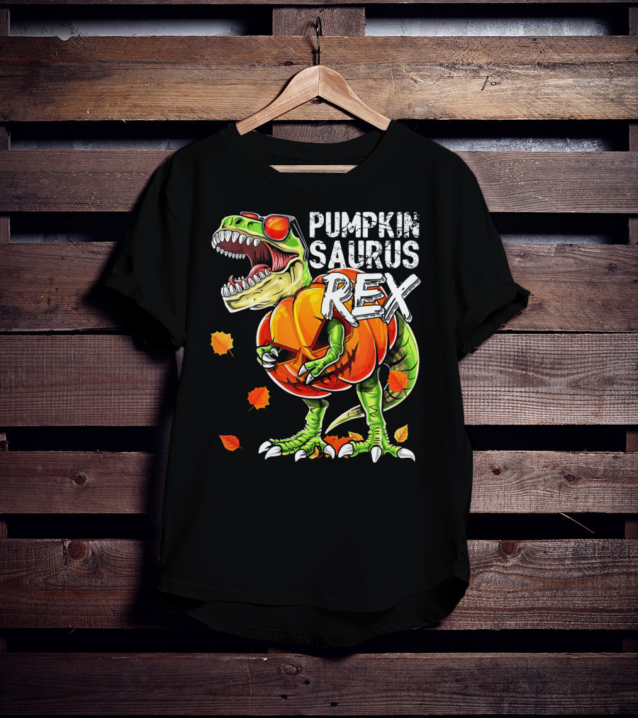 Pumpkinsaurus Rex Halloween Dinosaur Pumpkin Jack O Lantern T-Shirt
