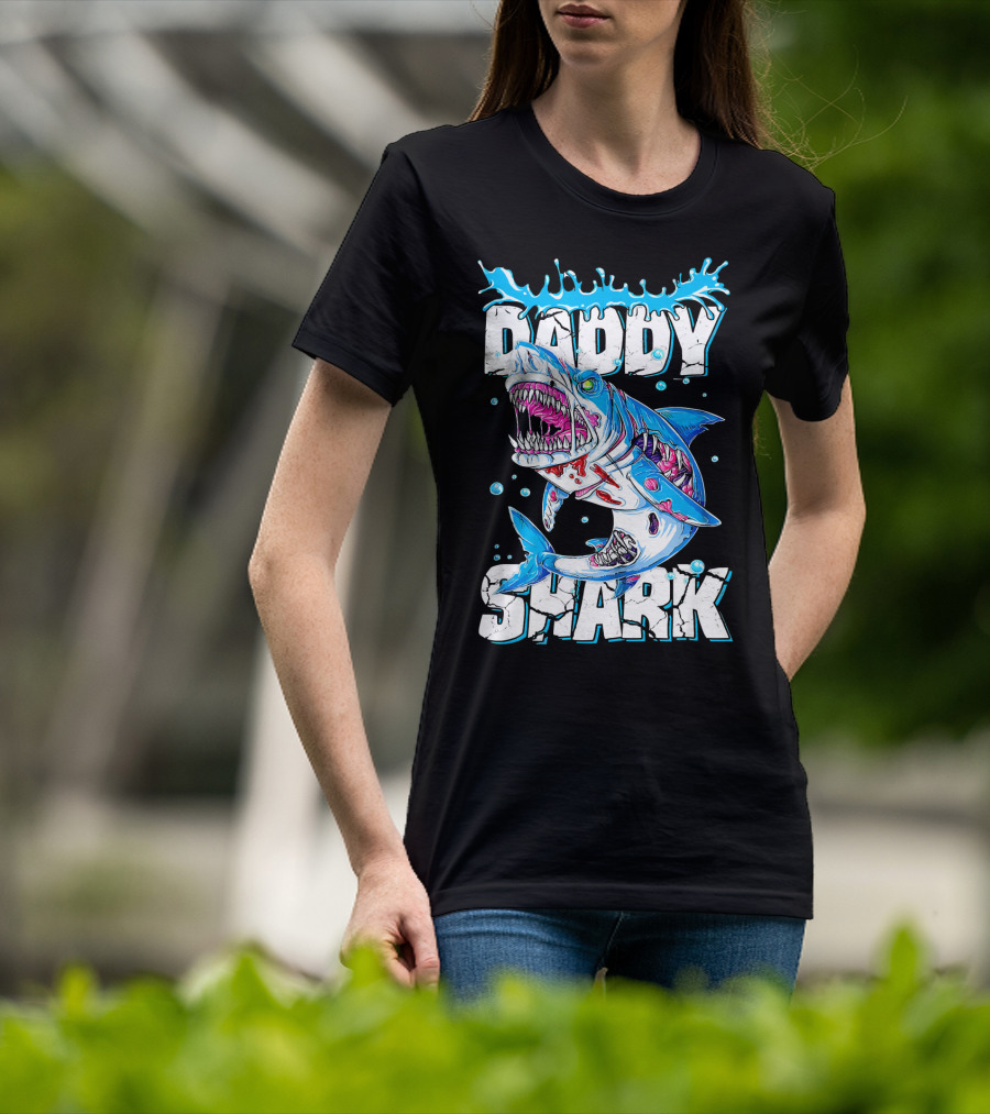 Daddy Shark Zombie Halloween T-Shirt