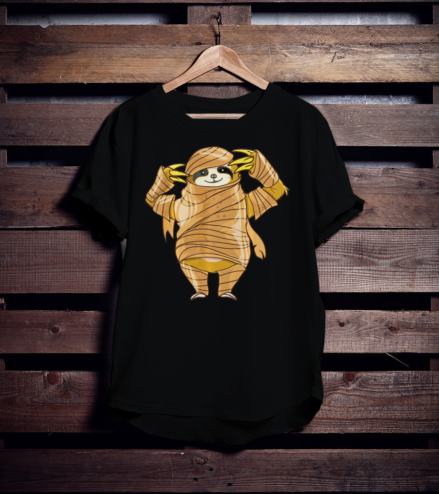 Cute Mummy Sloth Halloween Costume Wrapping T-Shirt