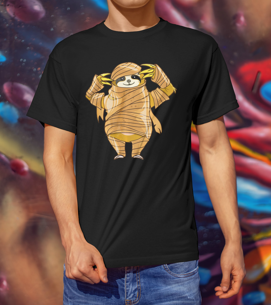 Cute Mummy Sloth Halloween Costume Wrapping T-Shirt