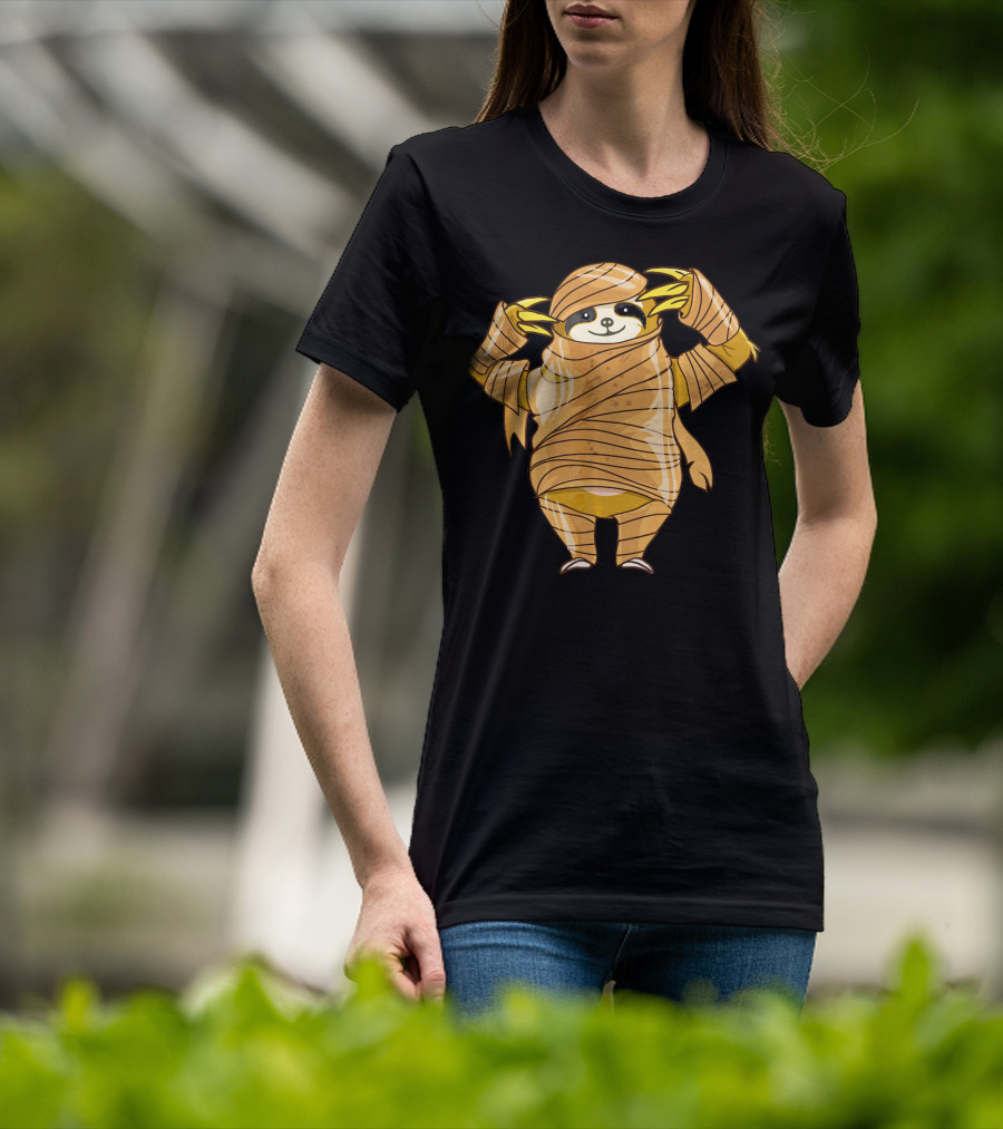 Cute Mummy Sloth Halloween Costume Wrapping T-Shirt