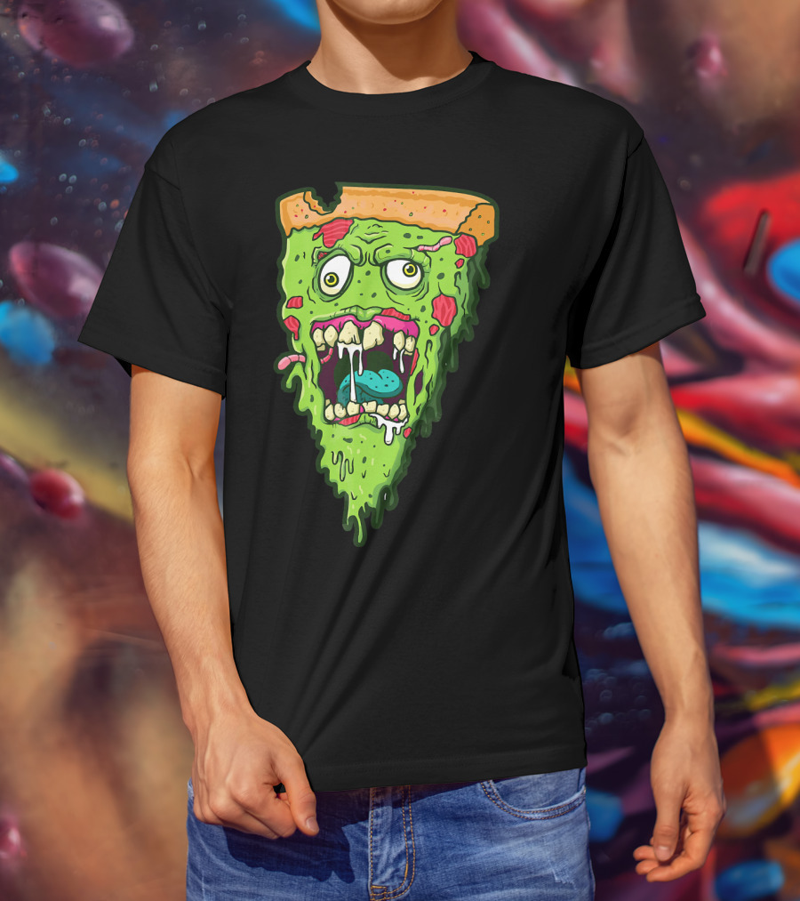 Pizza Zombie Monster Slice Fun T-Shirt