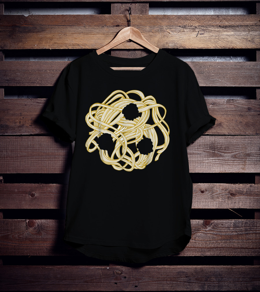 Funny Halloween Costume Spaghetti Meatball Face Plate T-Shirt
