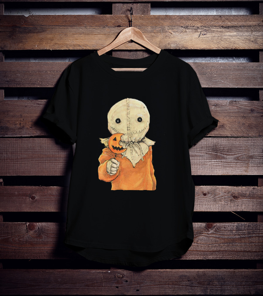 Trick R Treat Sam With Pumpkin Lollipop Cute Funny Halloween T-Shirt