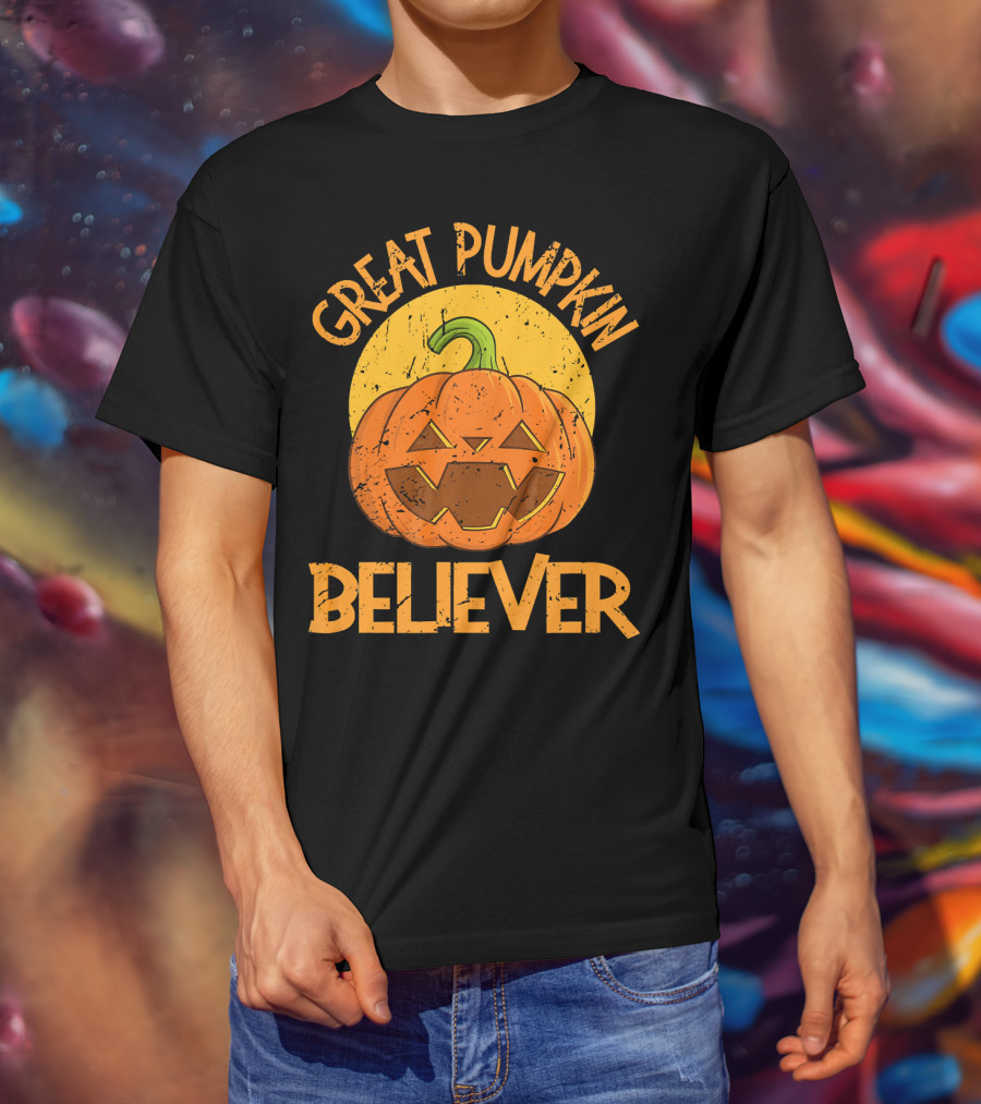 Great Pumpkin Believer Jack-O'-Lantern Moon T-Shirt