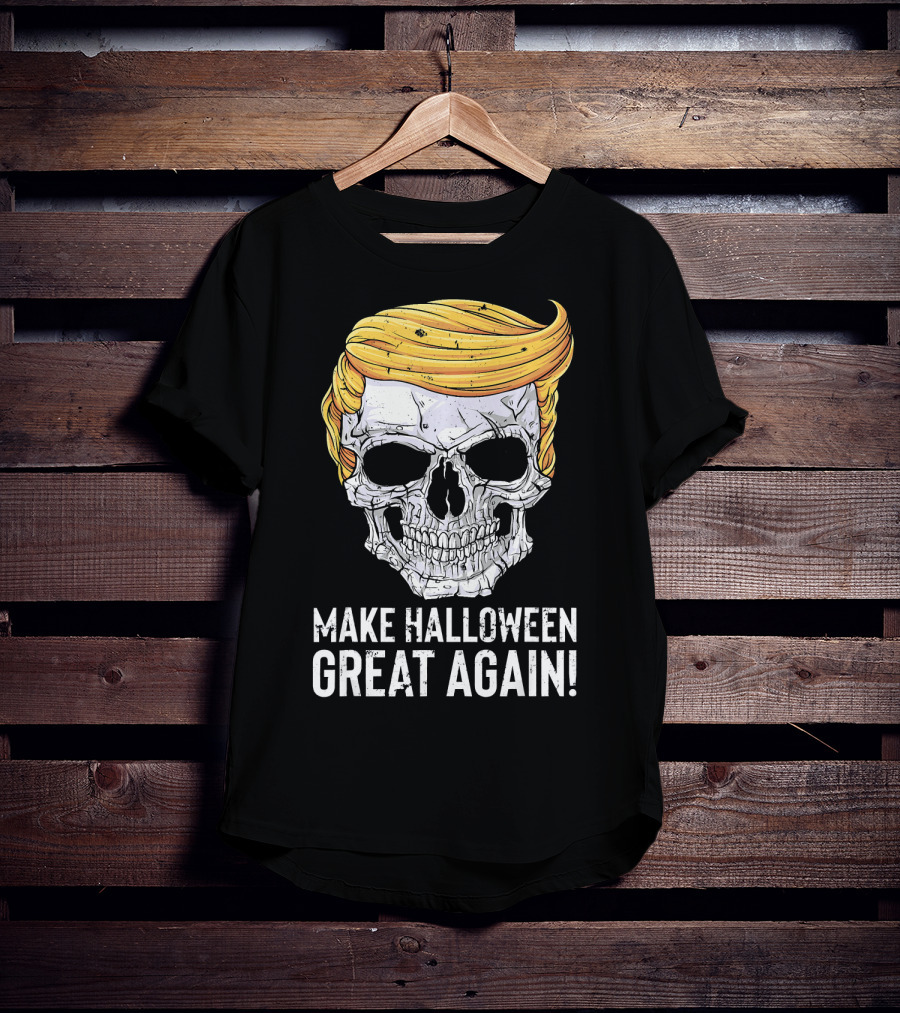 Make Halloween Great Again Skull With Blonde Hair T-Shirt
