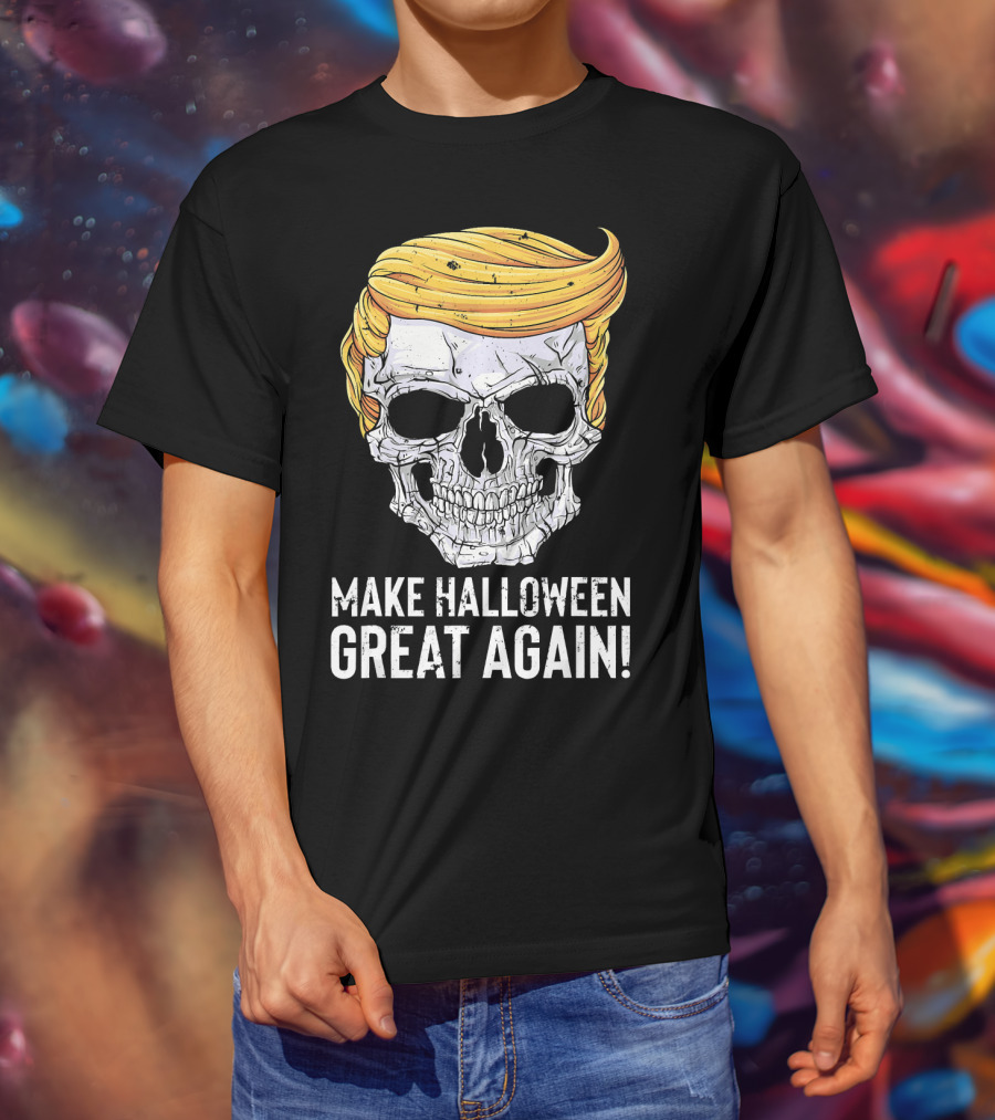 Make Halloween Great Again Skull With Blonde Hair T-Shirt