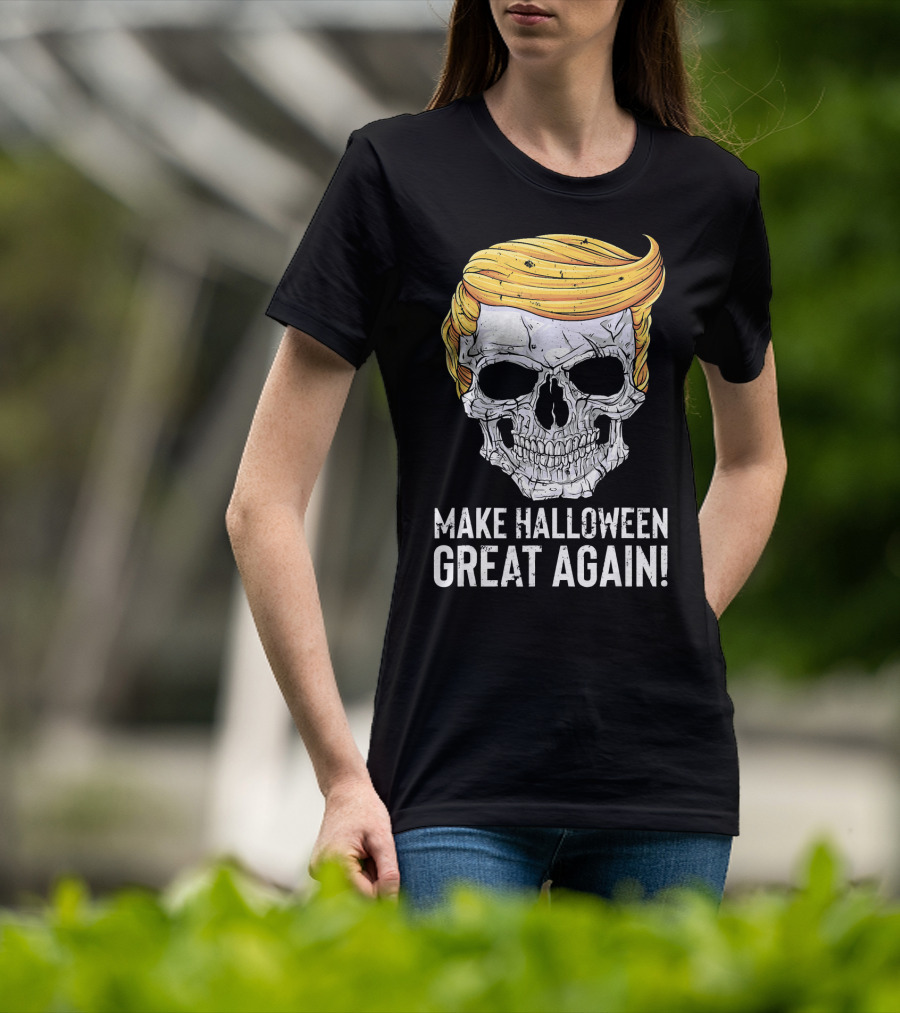 Make Halloween Great Again Skull With Blonde Hair T-Shirt