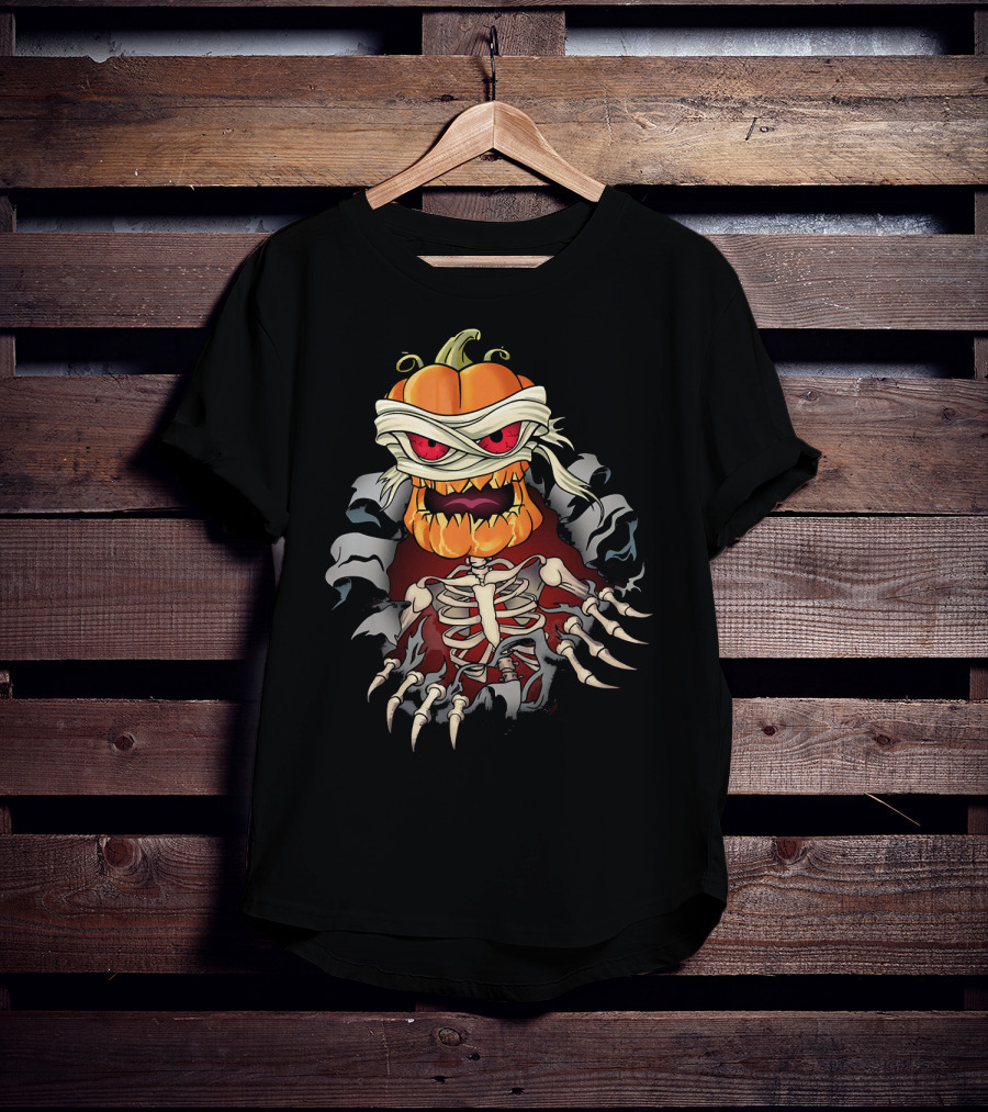 Halloween Skeleton Zombie Pumpkin Mummy Horror T-Shirt