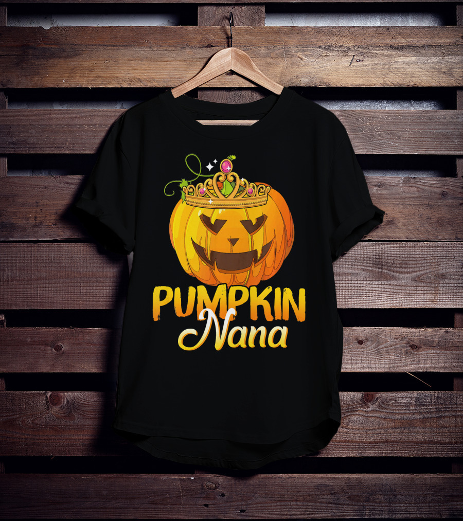 Pumpkin Nana Funny Halloween Cos Crown Jack-o'-Lantern T-Shirt