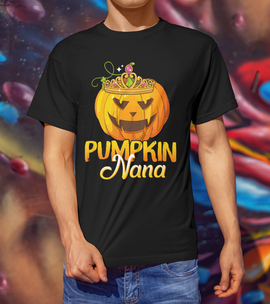 Pumpkin Nana Funny Halloween Cos Crown Jack-o'-Lantern T-Shirt