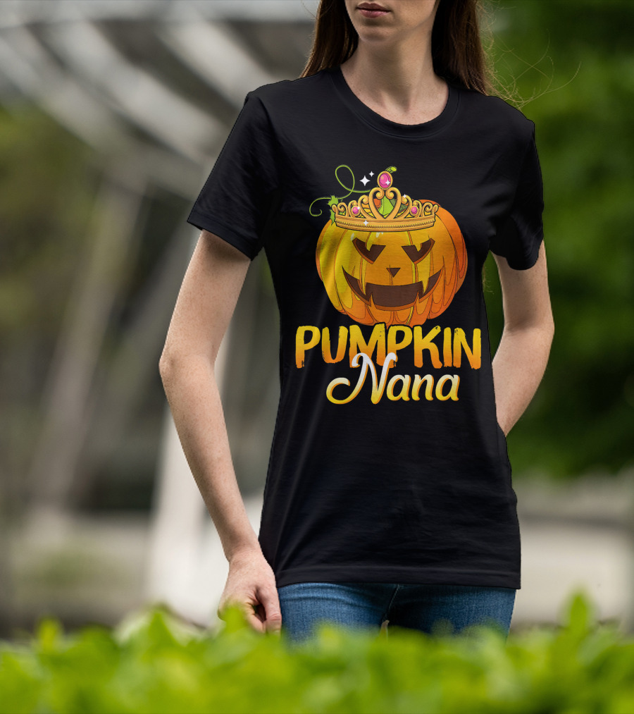 Pumpkin Nana Funny Halloween Cos Crown Jack-o'-Lantern T-Shirt
