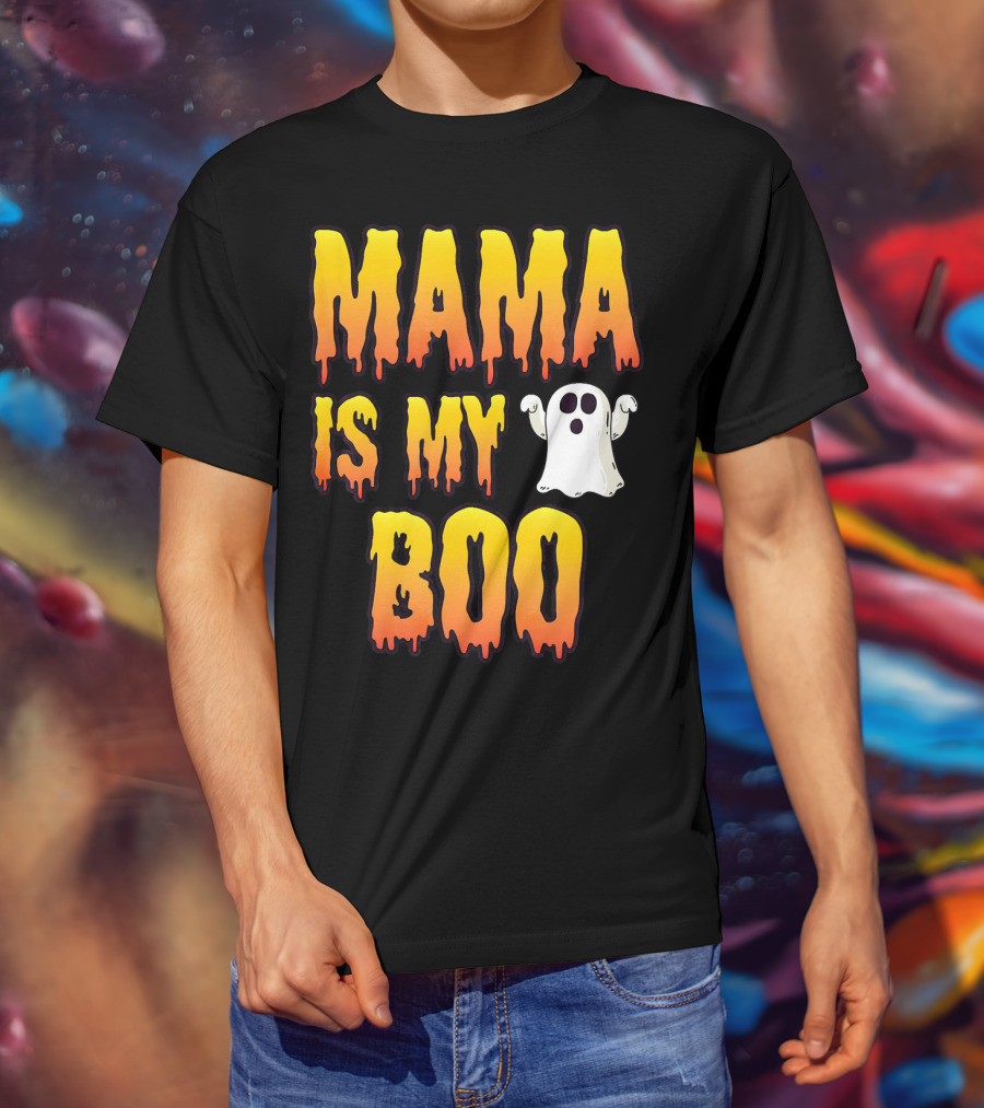Mama Is My Boo Halloween Ghost Spirit T-Shirt