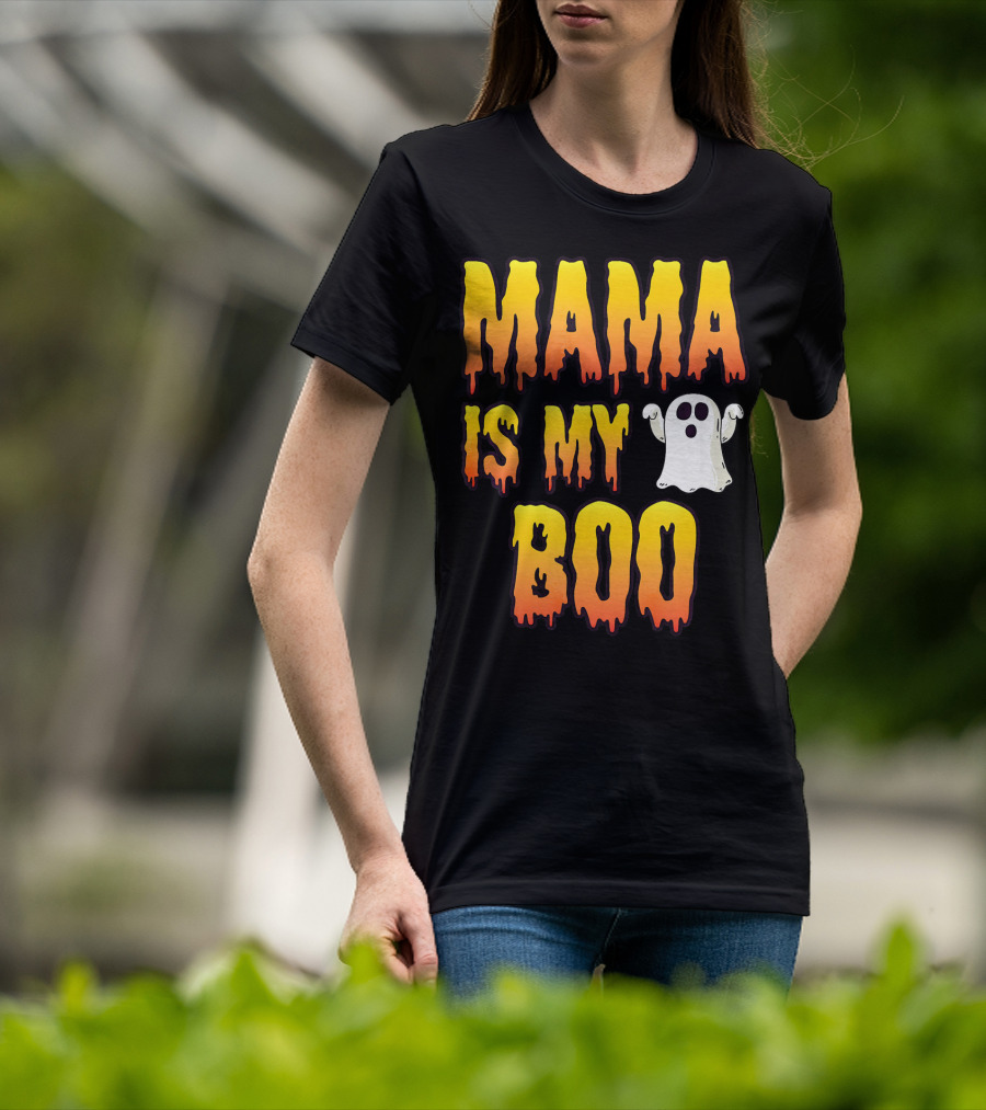 Mama Is My Boo Halloween Ghost Spirit T-Shirt