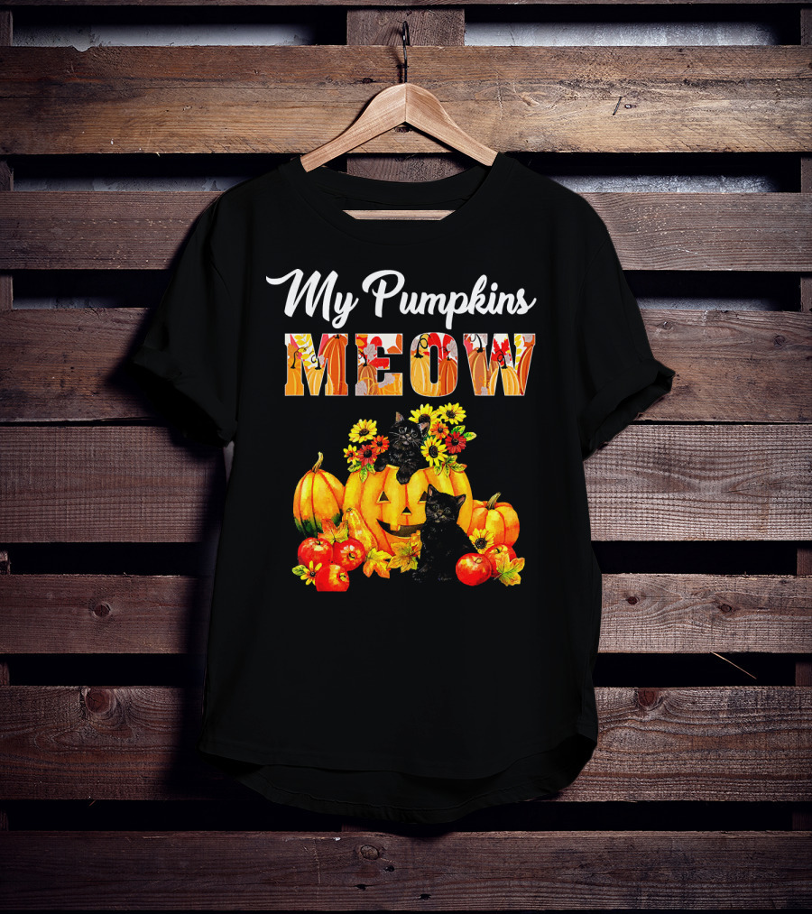 My Pumpkins Meow Cat Halloween Funny Love T-Shirt
